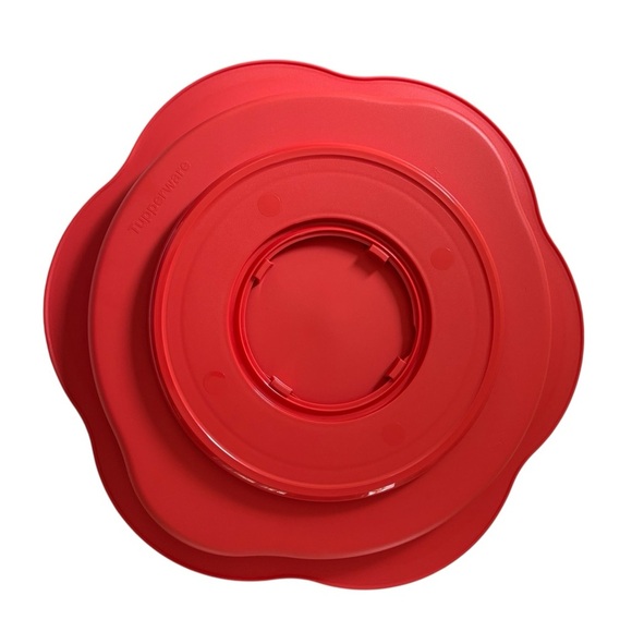Tupperware Open House Lazy Susan Rotating Carousel Serving Tray Red Large 16" - Picture 2 of 3